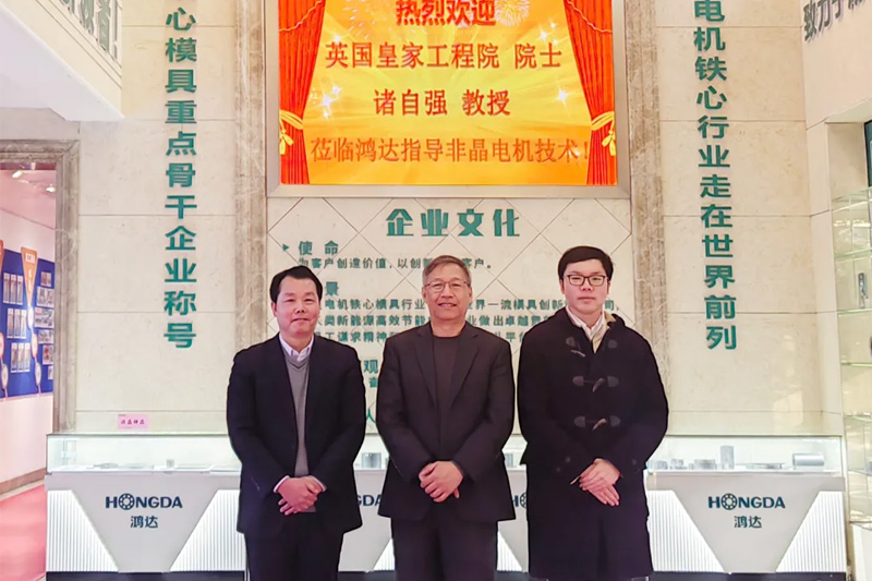英国皇家工程院院士诸自强教授莅临鸿达指导非晶电机技术